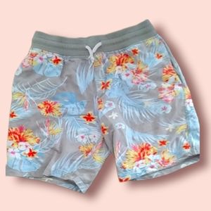 Kids Grey Faded Glory Floral Athletic Shorts